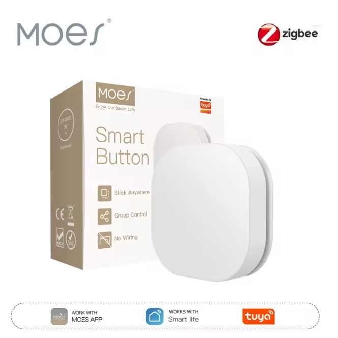 Moes tuya zigbee interruptor de botão inteligente controle remoto sem fio multi-cena ligação interruptor inteligente