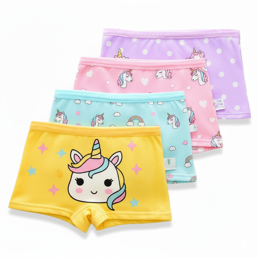 Calcinhas Short Boxer Calcinha Infantil Menina Microfibra Dry 2 até 10 Anos 3 ou 6 Unidades