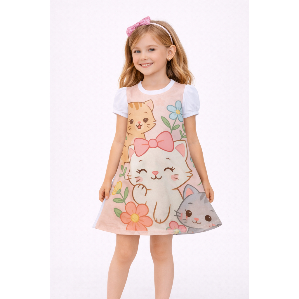Vestido Infantil menina  malha confort dry  super macia bailarina unicórnio princesa