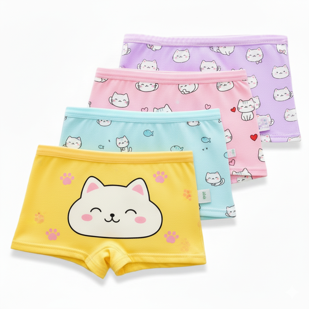 Kit Calcinhas Box Boxer Cobre Bumbum Infantil Menina Criança Microfibra Dry