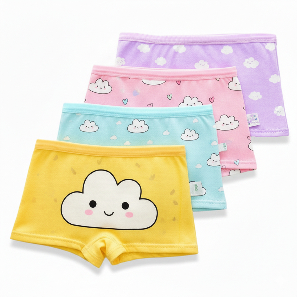 Kit Calcinha Cueca Menina Boxer Box Infantil Short Dry