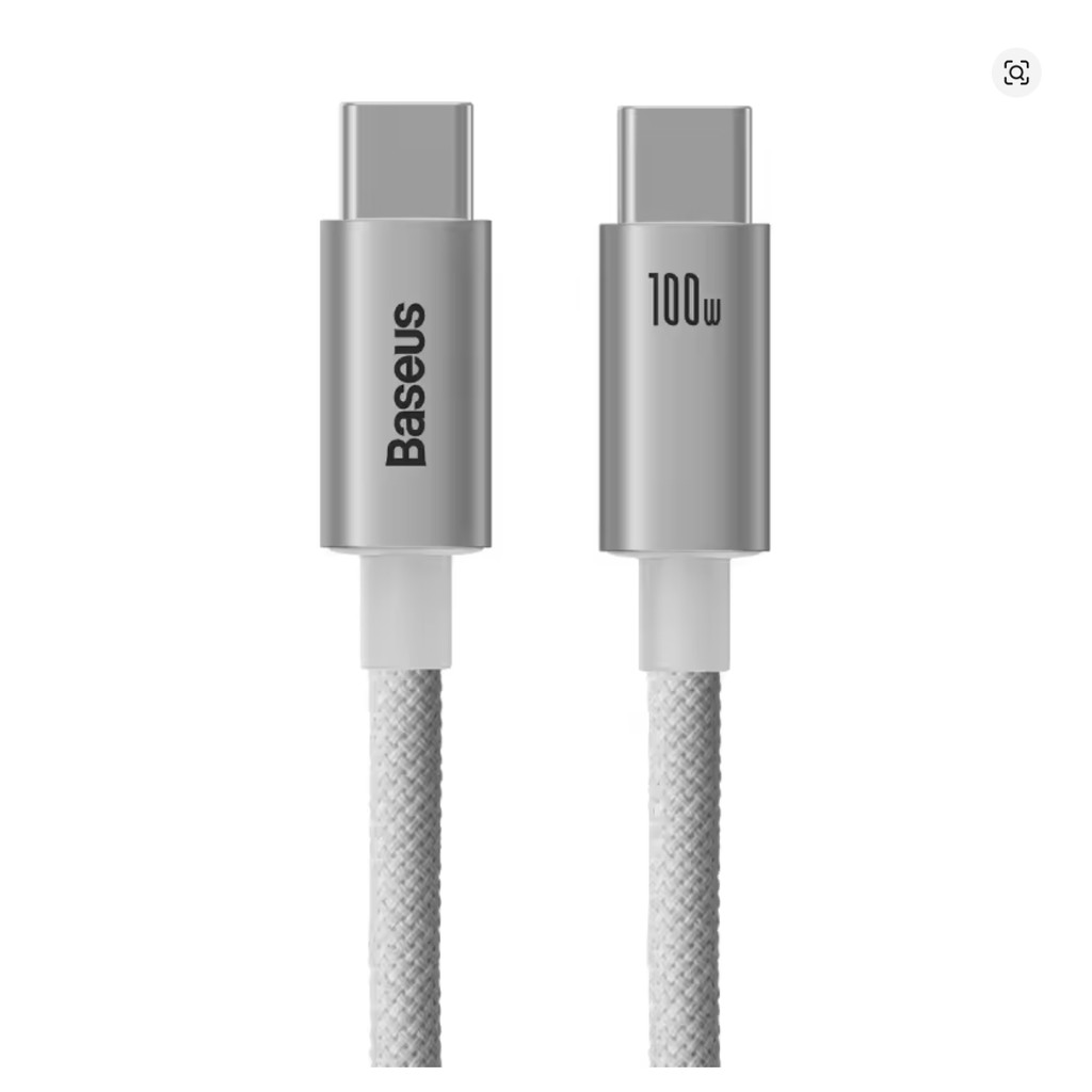 Cabo Baseus 100w Fast Charging branco UsbC/UsbC