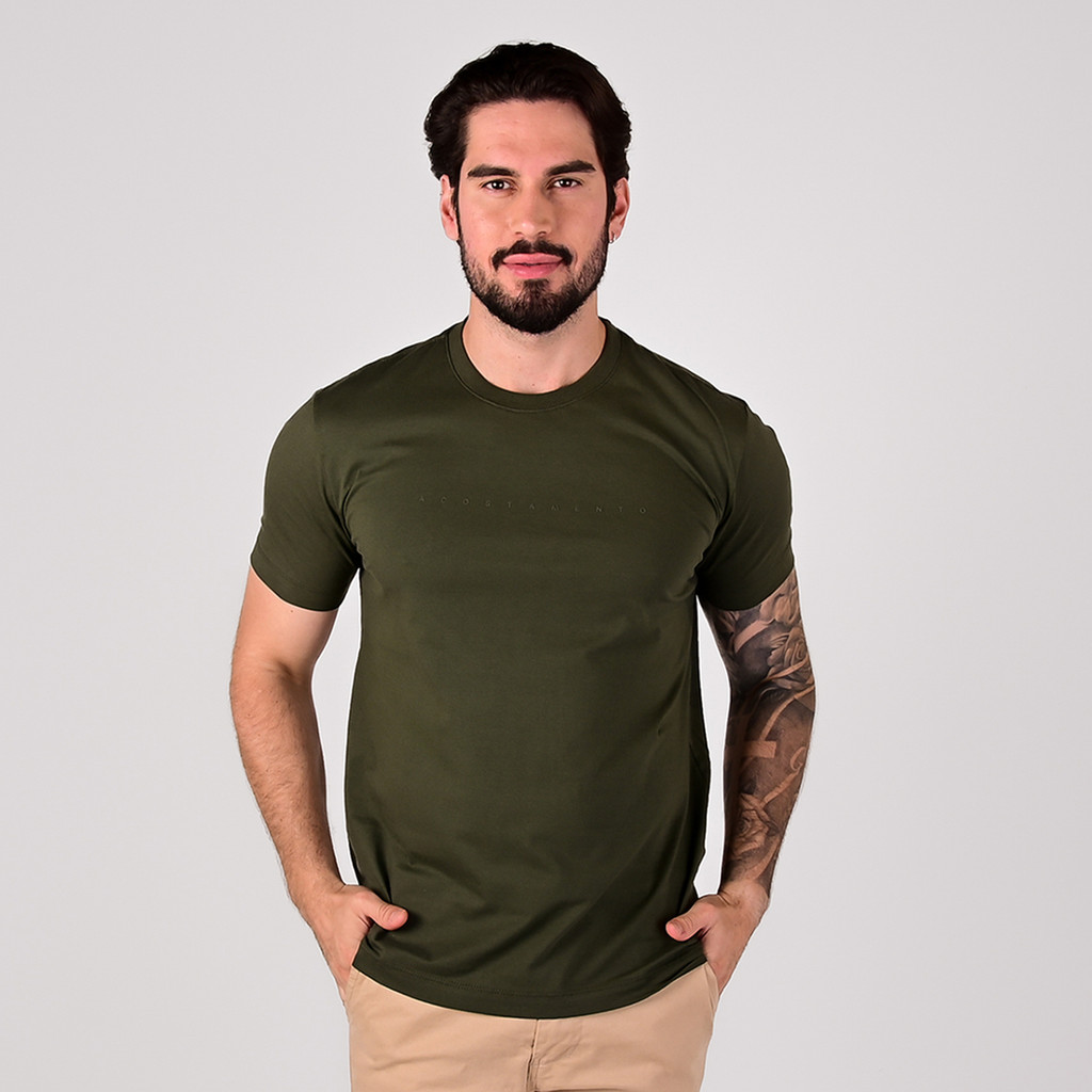 Camiseta Acostamento Minimalist Verde Militar
