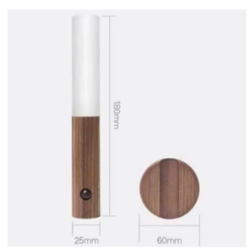 Luminaria Led Recarregável Sensor de Movimento Arandela de Madeira Minimalist Mesa Parede Magnética
