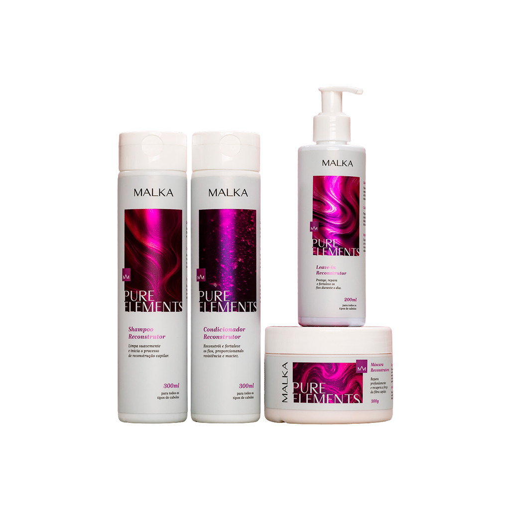 Kit 4 passos - Reconstrução Pure Elements - Malka