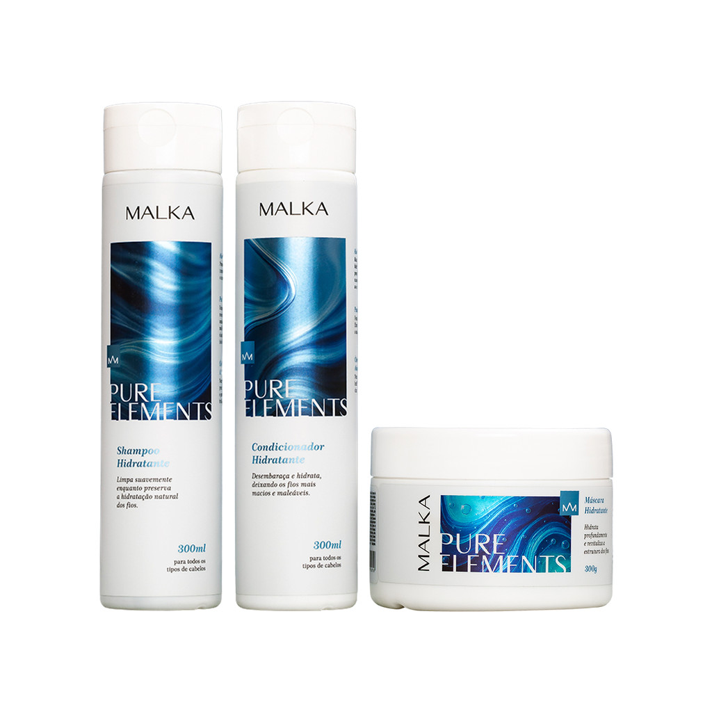 Kit Hidratação Capilar para Cabelo Seco e Danificado Tratamento Completo Malka