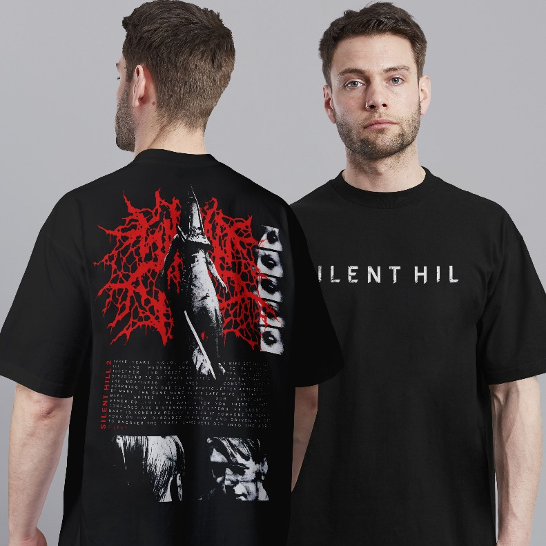 Camiseta Oversized Pyramid Head Silent Hill 2  100% Algodão Unissex T-shirt Inverno