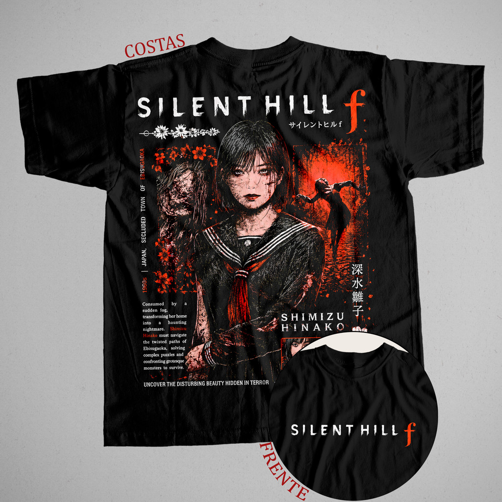Camiseta Silent Hill F Terror Hinako Cruor 100% Algodão Unissex T-shirt Inverno