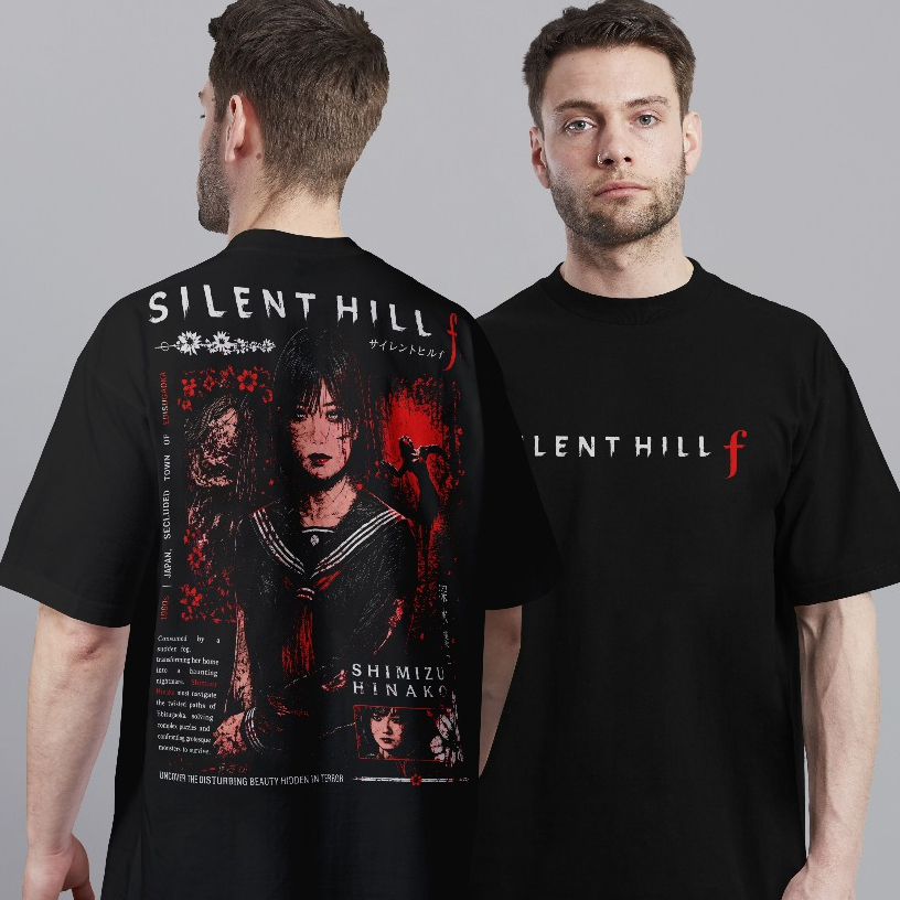 Camiseta Oversized Silent Hill F Hinako Terror Cruor 100% Algodão Unissex T-shirt Inverno