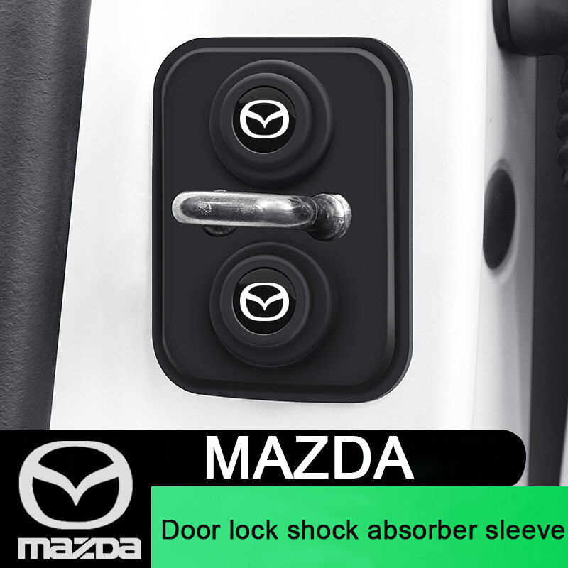1/4Pcs Mazda Silicone Car Door Lock Protection Cover Door Lock Shock Absorber Silent Accessories For Mazda 3 2 5 CX3 RX8