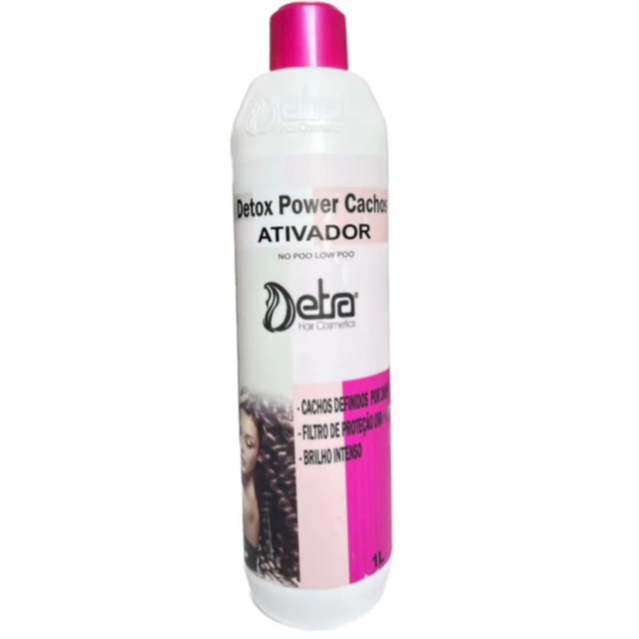 Ativador de Cachos Detox Power Cachos 1 Litro Detra Hair Cosmeticos Definição e Hidratação