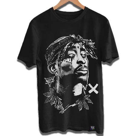 Camisa 2pac dead Tupac Shakur thug life hip hop 2pac gangsta rap Top 100% Algodão