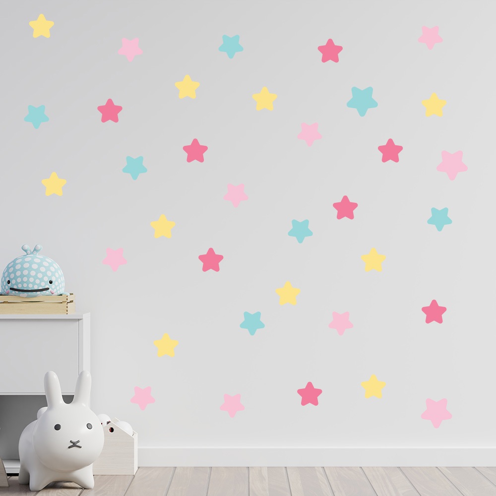 Adesivo de Parede Infantil Estrelas Coloridas Quarto Menino Menina - 436ir