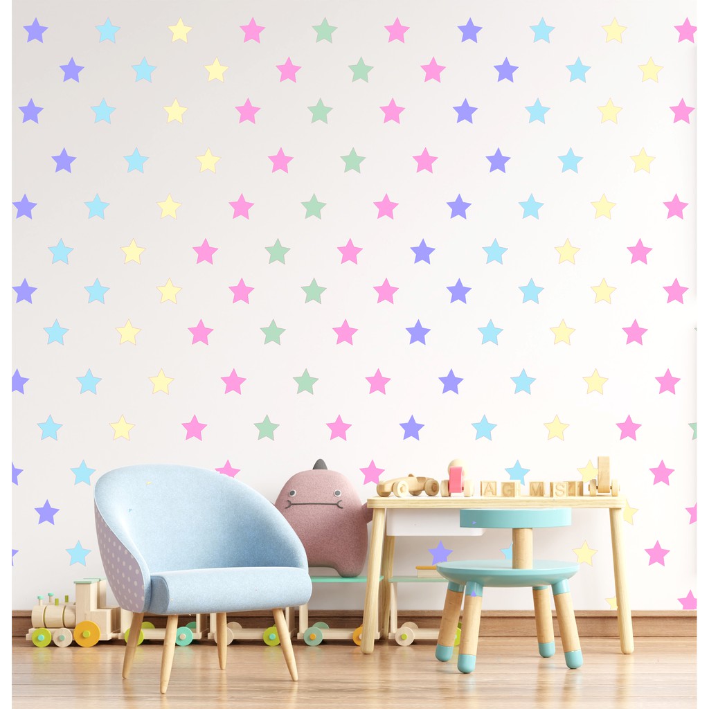 Adesivo De Parede Infantil Estrelas Coloridas