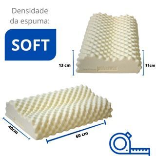 2x Unidades Travesseiro Antiácaro Látex 100% Natural Super Macio Ergonômic e Anatômico para Dores no Pescoço Coluna