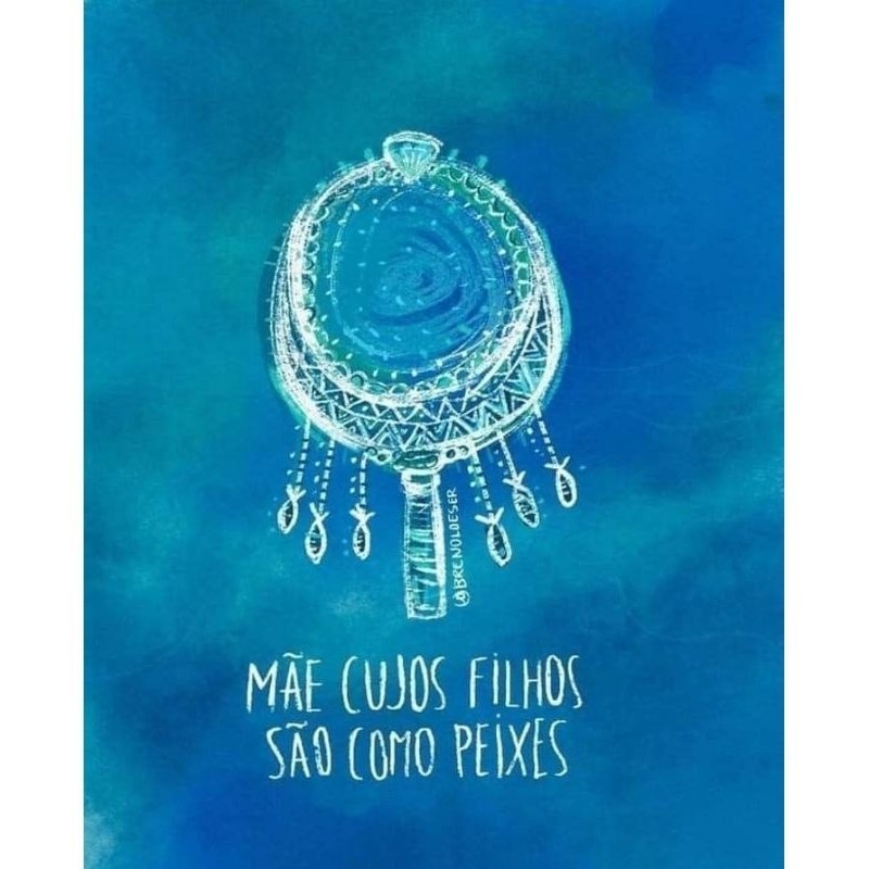 Quadro Iemanjá Mãe cujo os filhos são como peixes