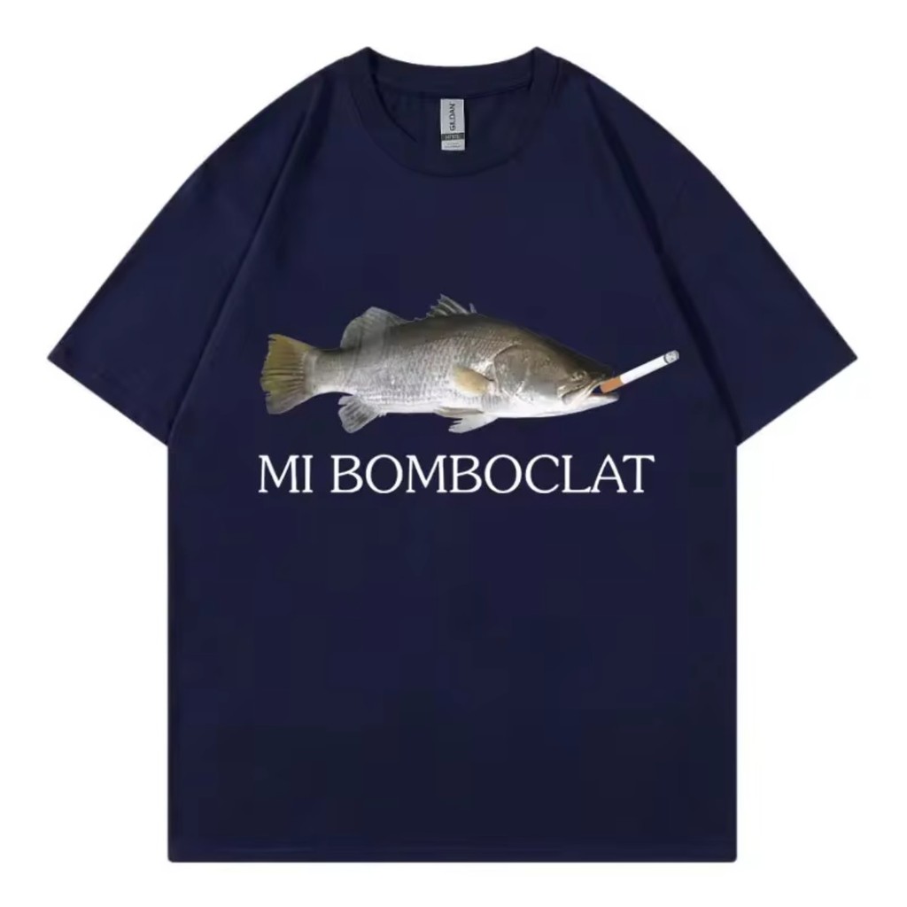 Camiseta Bomboclat Peixe Meme Camisa Tendência Y2k Blusa Harajuku Vintage Plus Size Envio Rápido