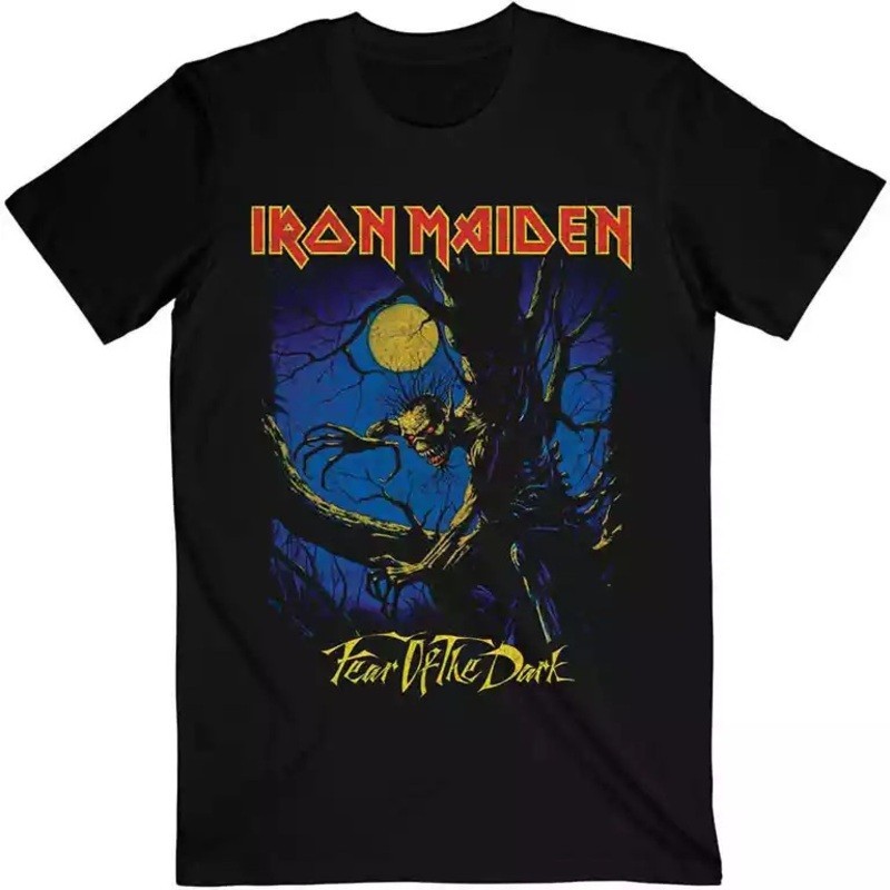 Camiseta Camisa Iron Maiden Fear of The Dark Algodão Gotico Dark Goth