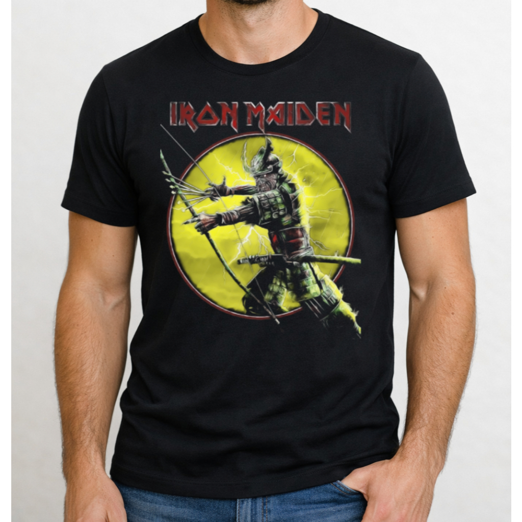 Camiseta Iron Maiden 100% Algodão Halftone Leve e Confortavel Rock