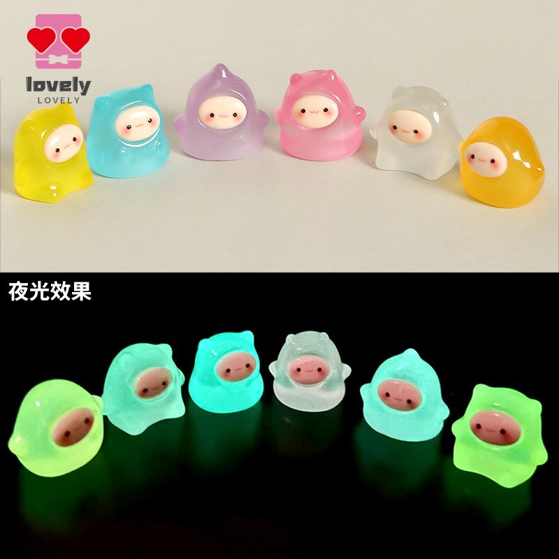 Mini Elf Ghost Resin Craft-Ornamento Luminoso Para Carro De Mesa