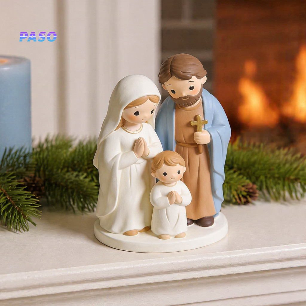 Nativity Scene Ornaments Exquisite Crafts Christmas Figurine Resin Craft – Cute Cartoon Baby Jesus Manger Decoration I