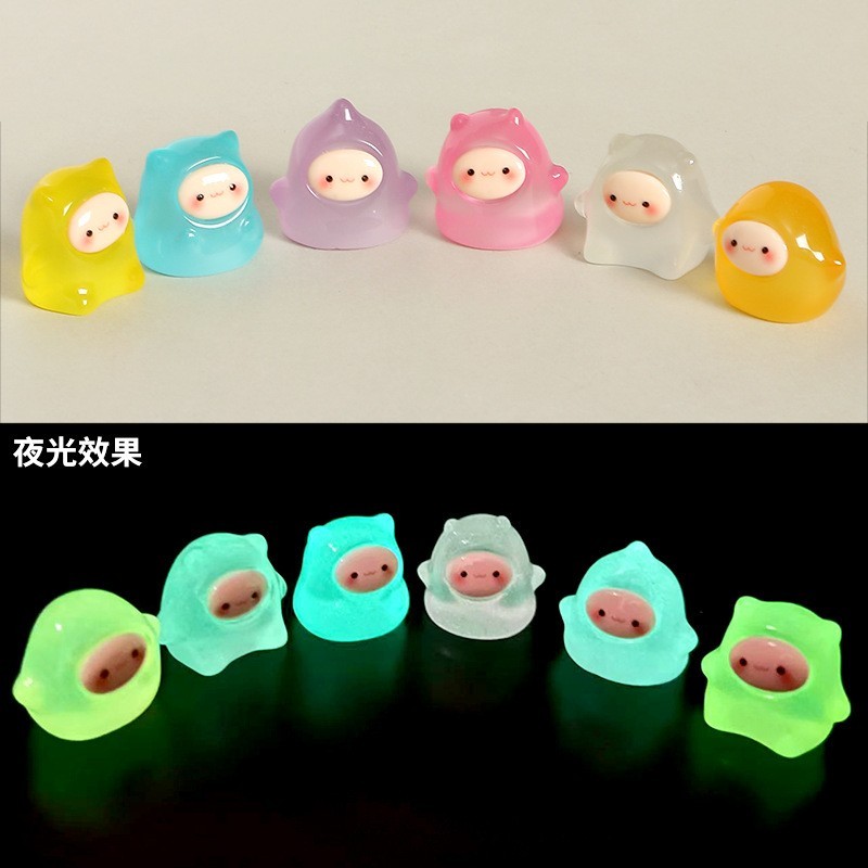 Mini Elf Ghost Resin Craft-Ornamento Luminoso Para Carro De Mesa
