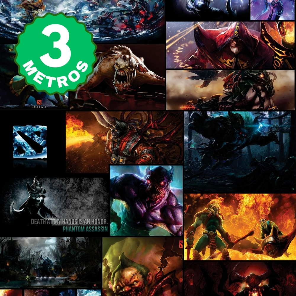 Papel de Parede Adesivo Dota 2 Ancient Defenders  Jogo Quarto Gamer Adesivo Lavável - Pro Decor
