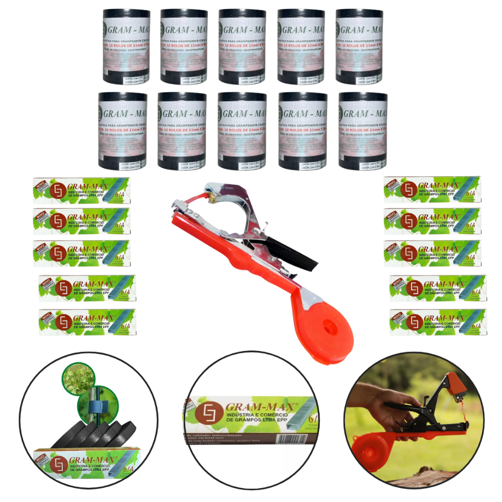 Alceador Yamaho Grampo Fita Preta Reciclada Grampear Jardim Grampo 48.000 unidades