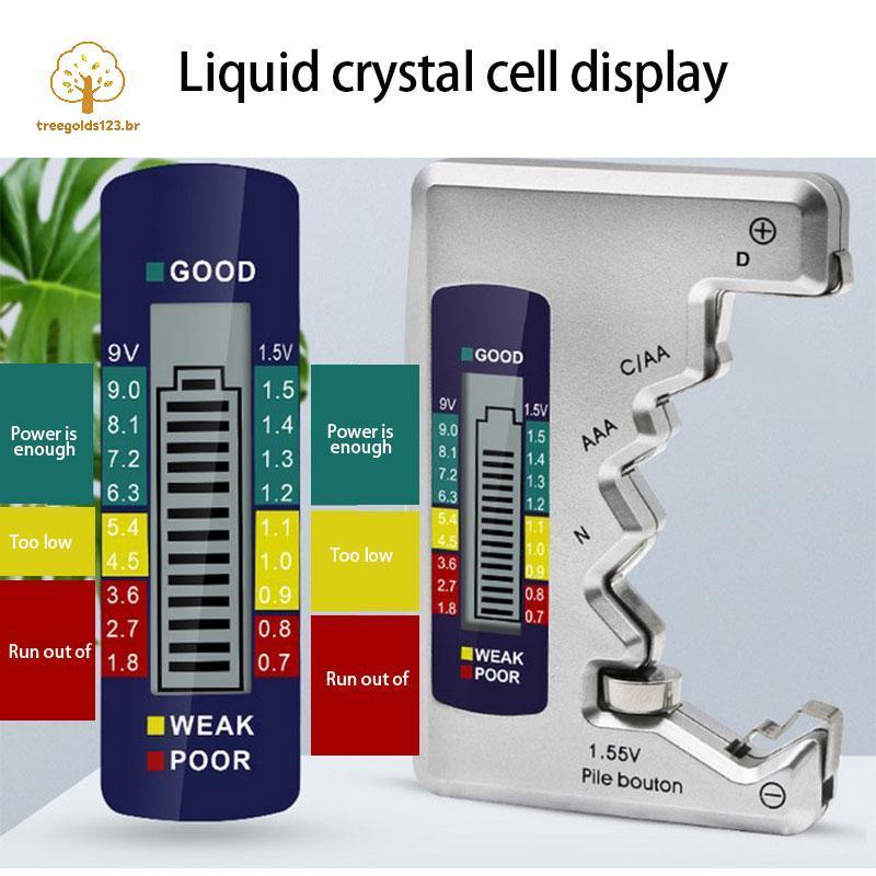 Testador Universal De Capacidade De Bateria TREEG Para Células De Íon-Lítio , AA , AAA , C , D , 9V