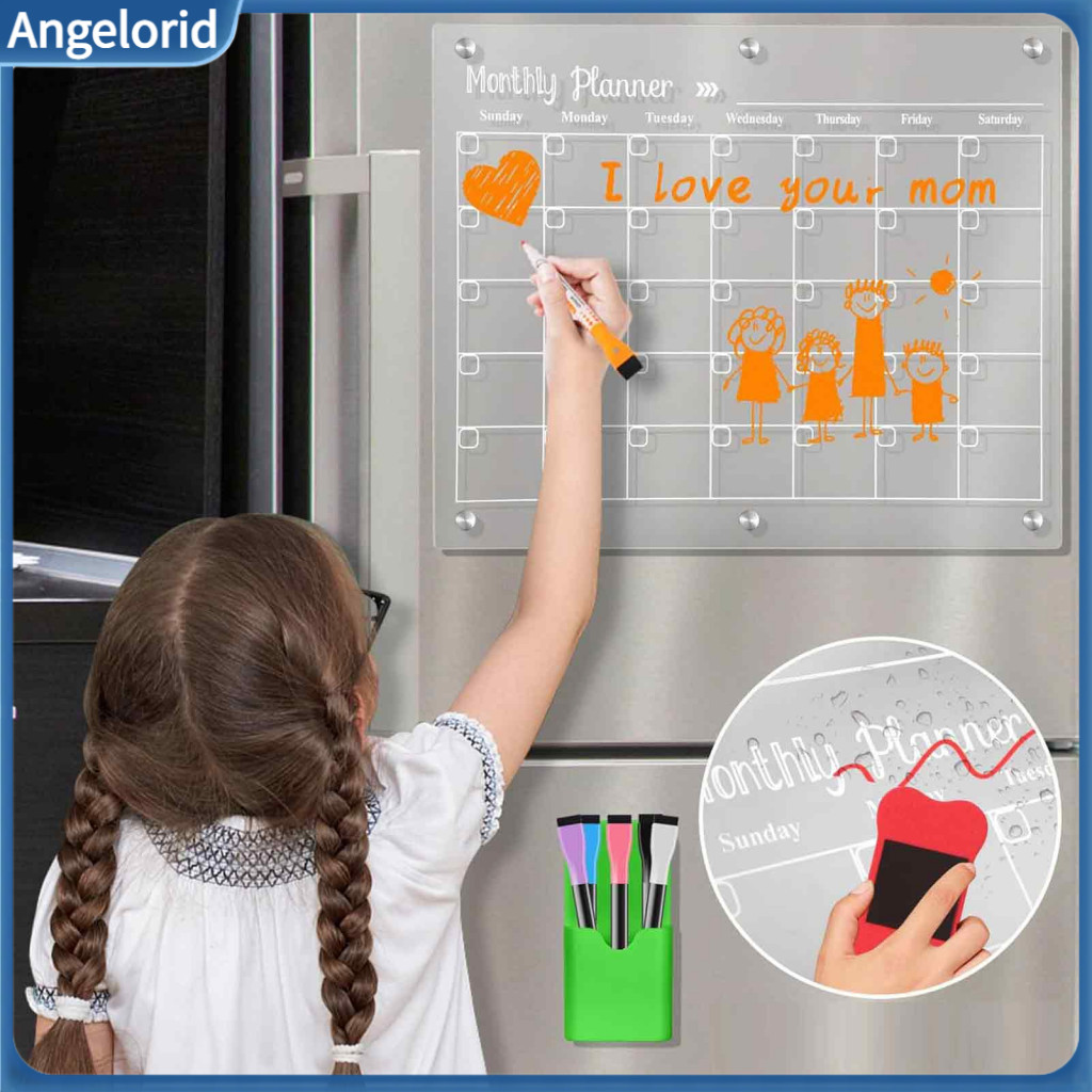 Magnetic Acrylic Weekly Planner Board Wall for Iron Doors 3 Pcs Dry Erase Boards for Fridge – Monthly Whiteboard To-do