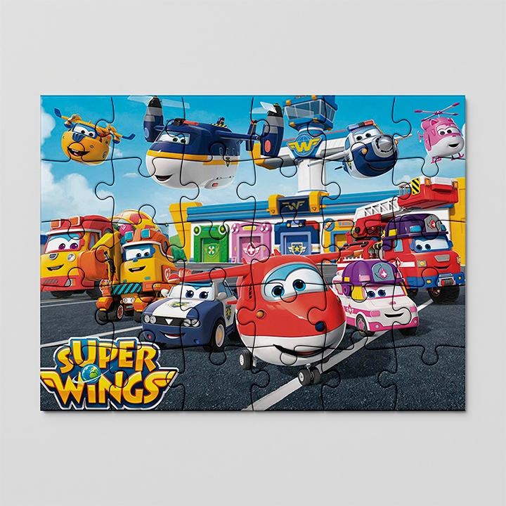 Quebra cabeça Super Wings aviões, Jett, Paul, Sky, Chase | 24, 40 e 7pçs | Sublime Fantasia