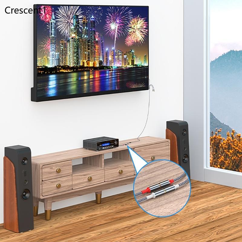 Crescent1 Conexão Auditiva USB TypeC Para 2RCA Adaptador 3 5mm Entrada Múltipla Alto-Falantes Amplificado