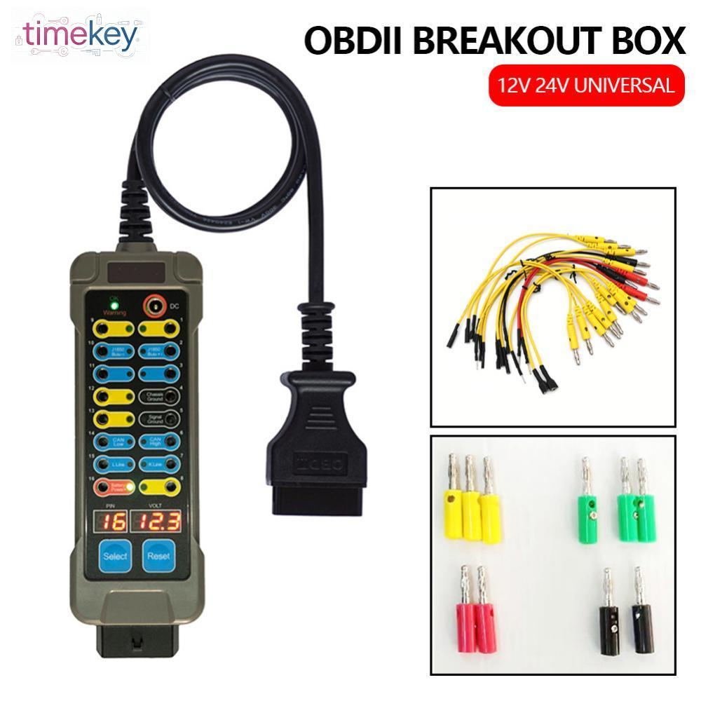 TIK Carro OBDII Auto Break out Box Obd Breakout Detector De Protocolo Com Pin Car Obd2 Interface Monitor Articulações Do