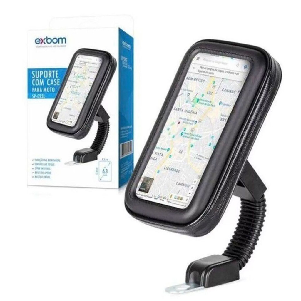 Suporte de Smartphone para Motos retrovisor 6.3 Polegadas Exbom - SP-C23L