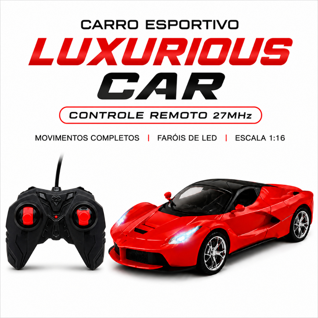 Carrinho Controle Remoto Corrida Lamborghini Ferrari Camaro Acende Farol Brinquedo Carro Presente