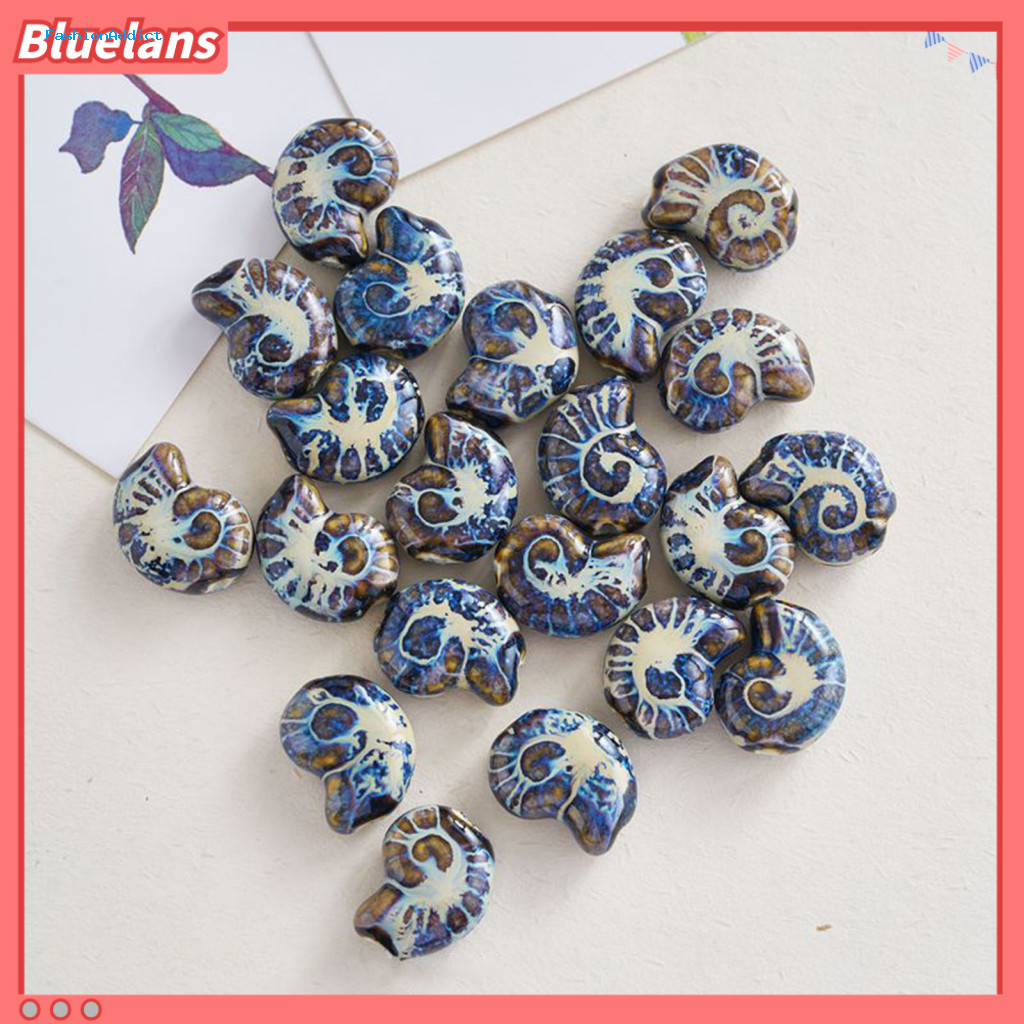 Conch Beads for Jewelry Making Ceramic Set 10pcs Handmade Seashell for Summer Craft Supplies Bracelet Diy for Cross-bord