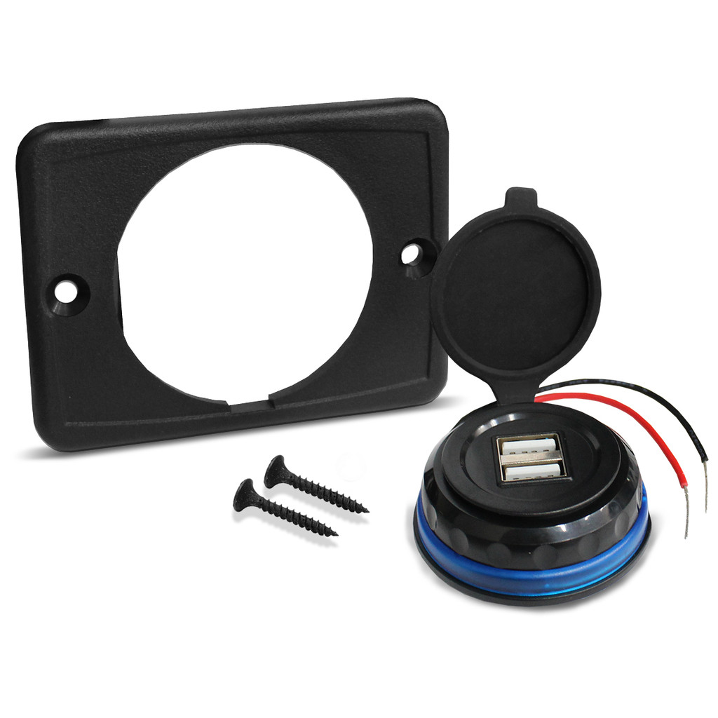 Tomada Carregador Veicular 2 USB Carro Van Caminhão Barco 12v 24v 3Ah