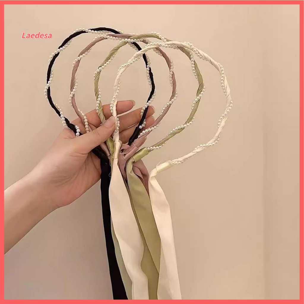 Braided Ribbon Headband Soft Bow Women’s Detachable Anti-slip Thin Edge Hair Hoop Stylish Wear Accessory for Southeast