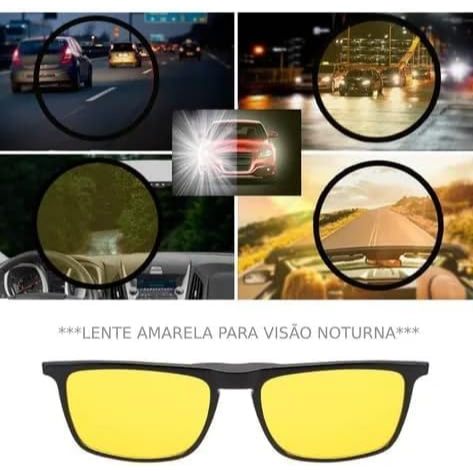 Óculos Noturno Night Vision Dirigir A Noite Polarizado Cor Preto Cor da armação Preto Cor da lente Amarelo