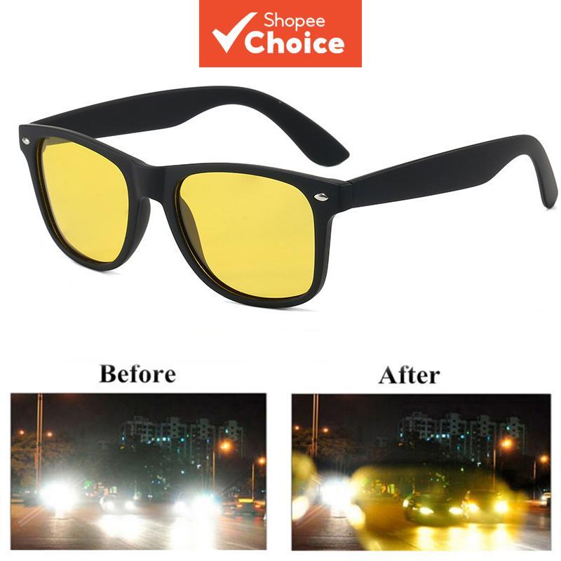 Uv400 Anti-Reflexo Retro Night Vision Day Óculos De Sol De Dupla Utilização