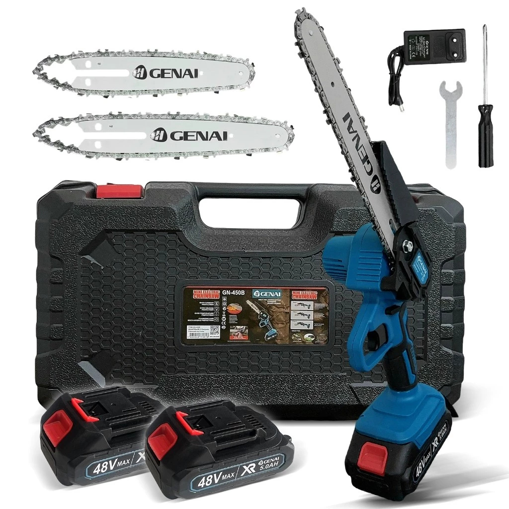 21V 6-8-Inch Electric Chainsaw - Lightweight and Portable with 2 Batteries Included