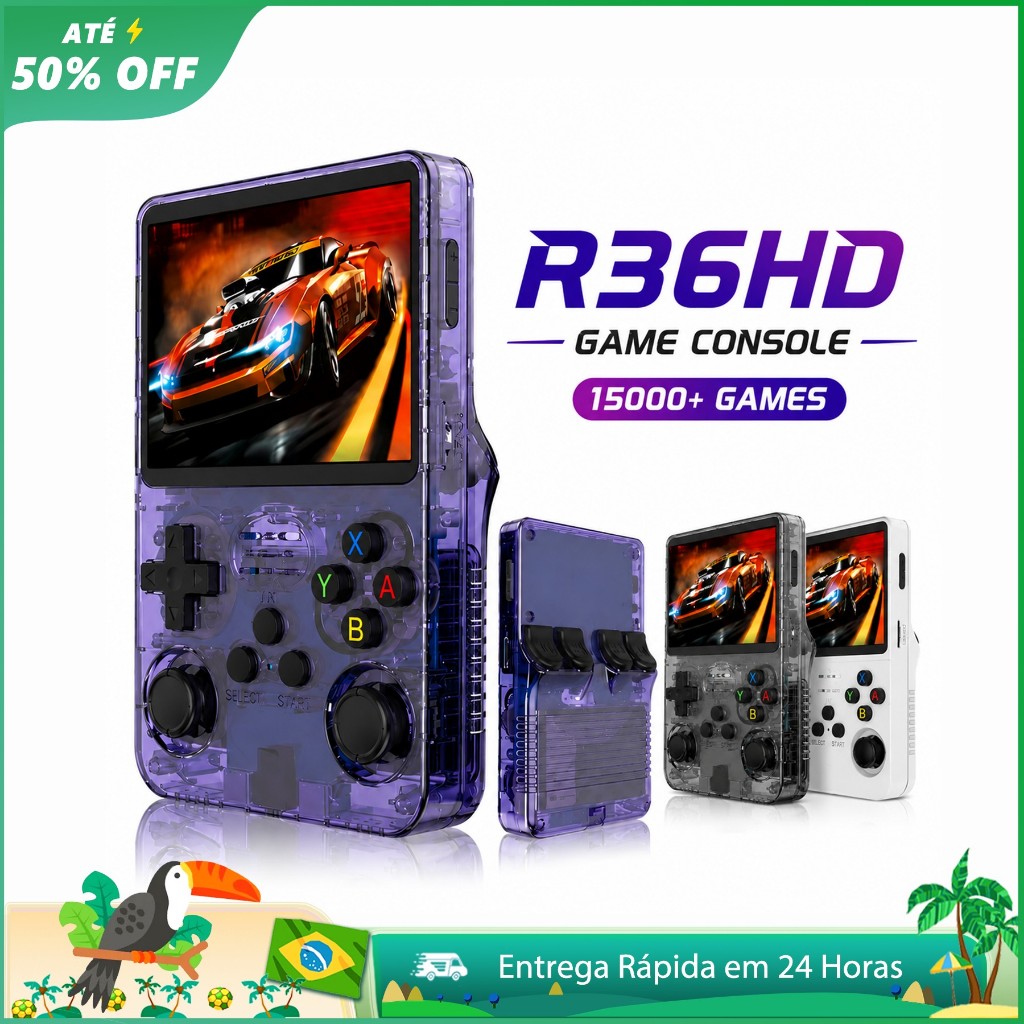 R36HD Portable Console + 15,000 Games Video Game 16g Linux 3.5-Inch IPS Screen Ready for Delivery