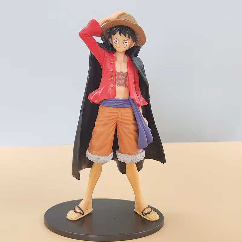 Action Figure Luffy Boneco Decorativo Colecionavel 17 cm Capa preta One Piece Brinquedo