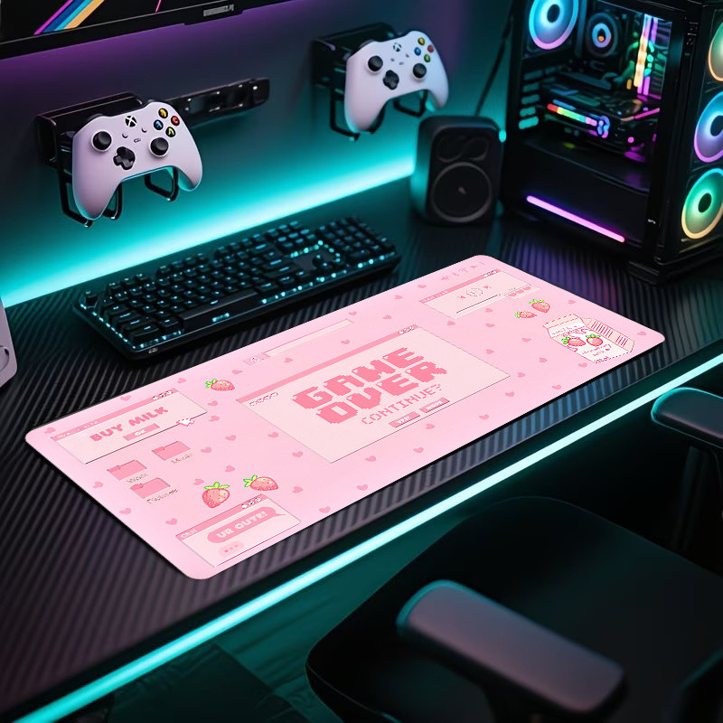 Mouse Pad Gamer Fofo Milk Game Over Para Meninas Cute Para Jogos