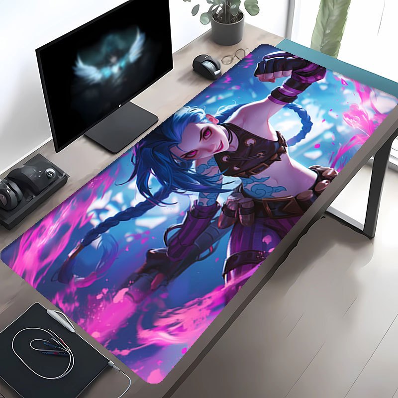 Mouse Pad Jinx Anime Game Com Dois Tamnhos Disponíveis Com Estampa Ultra Hd De Qualidade Colorido