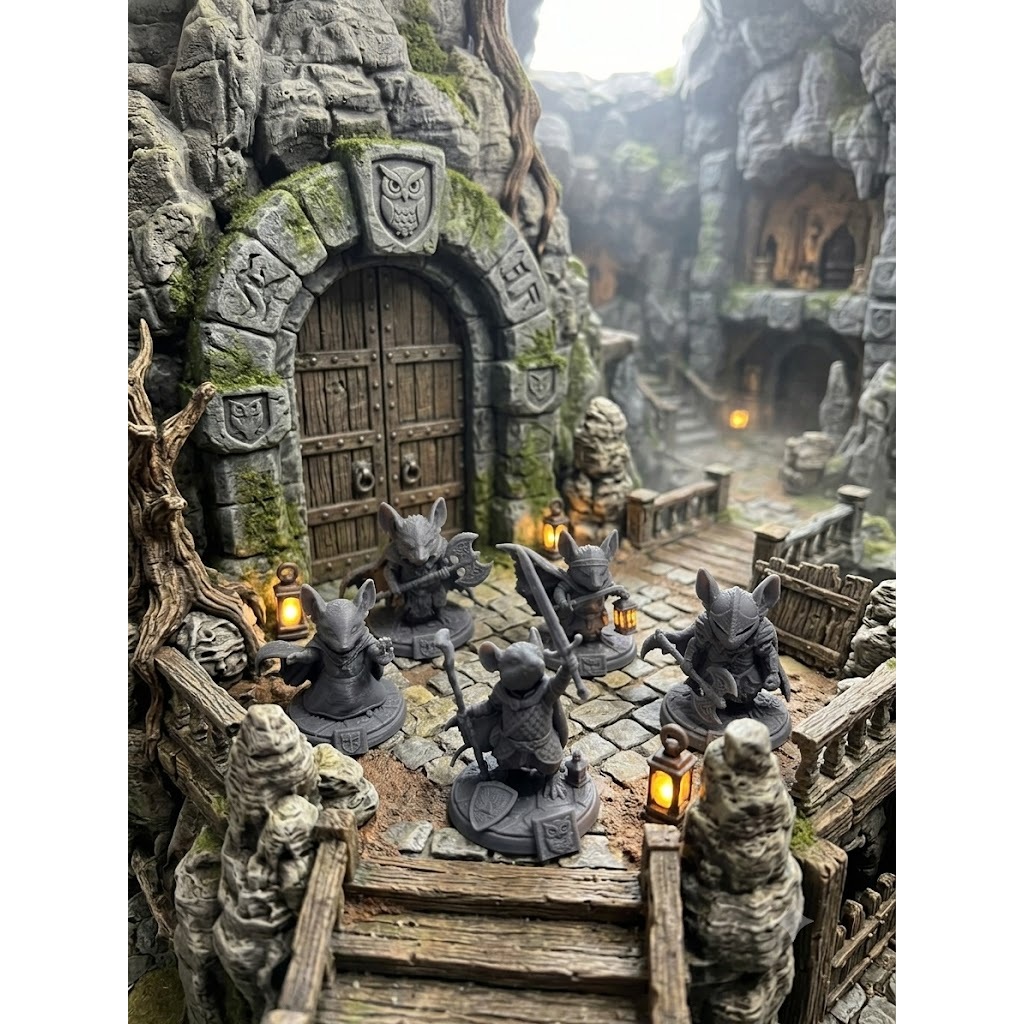 Miniaturas Mouse Guard Kit 5 Personagens RPG / Board Game