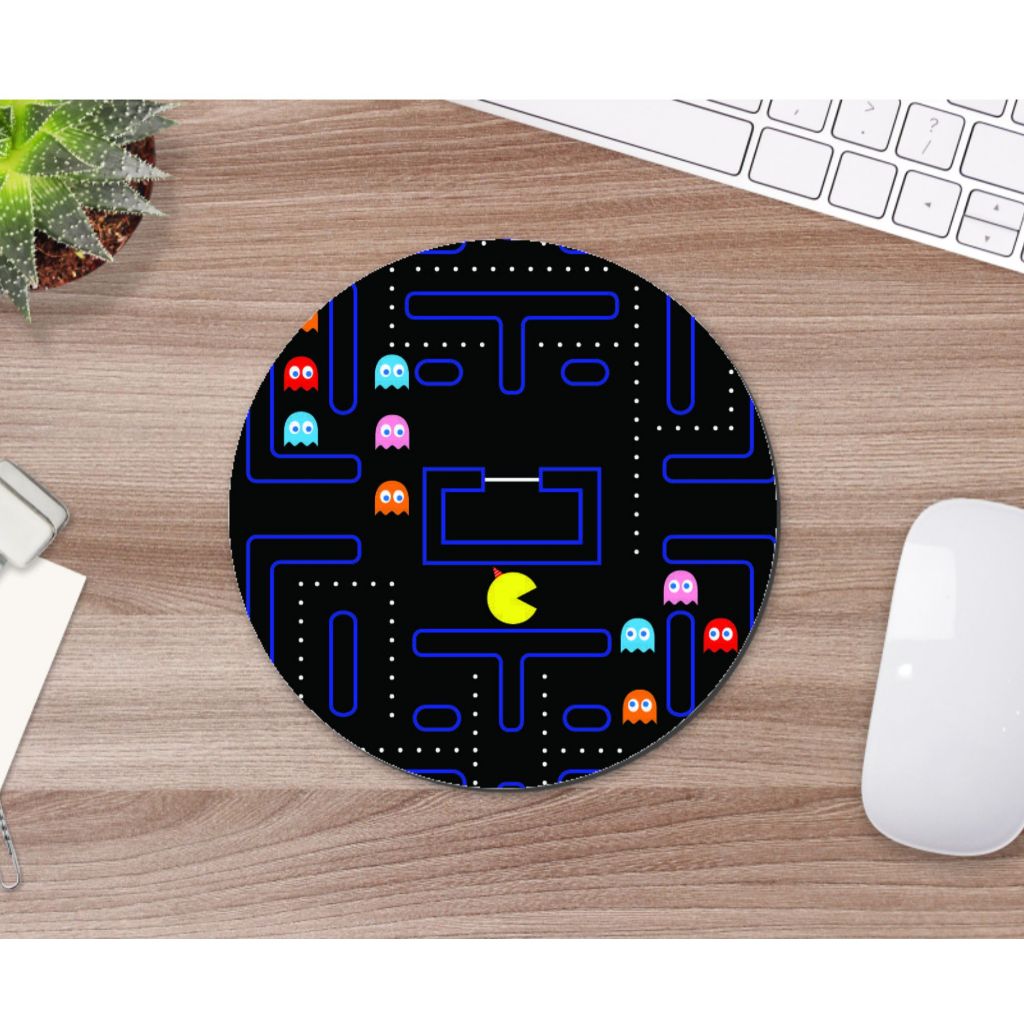 Mouse Pad  19x19 Game Pac Man Geek Nerd Gamer