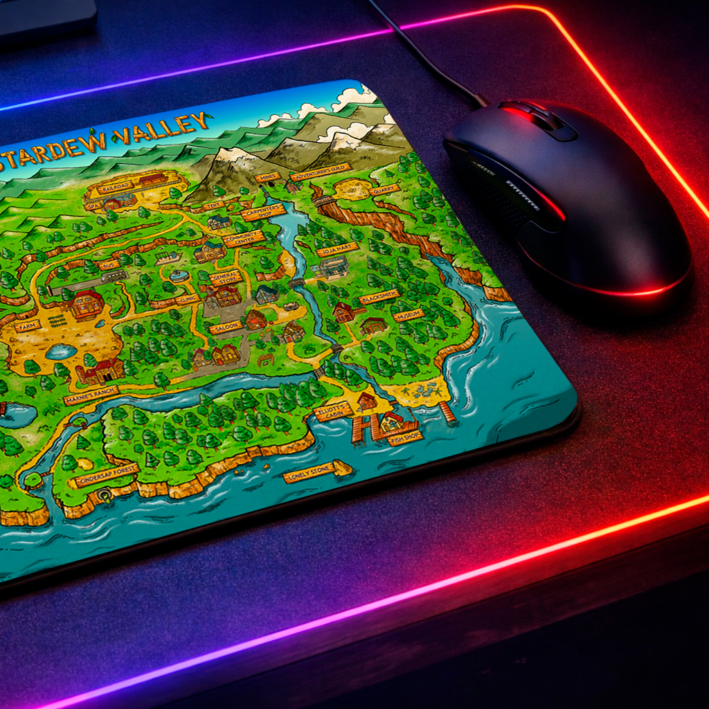 Mousepad Stardew Valley - Mapa - (3 modelos e 2 tamanhos disponíveis) - Jogos e Games RPG