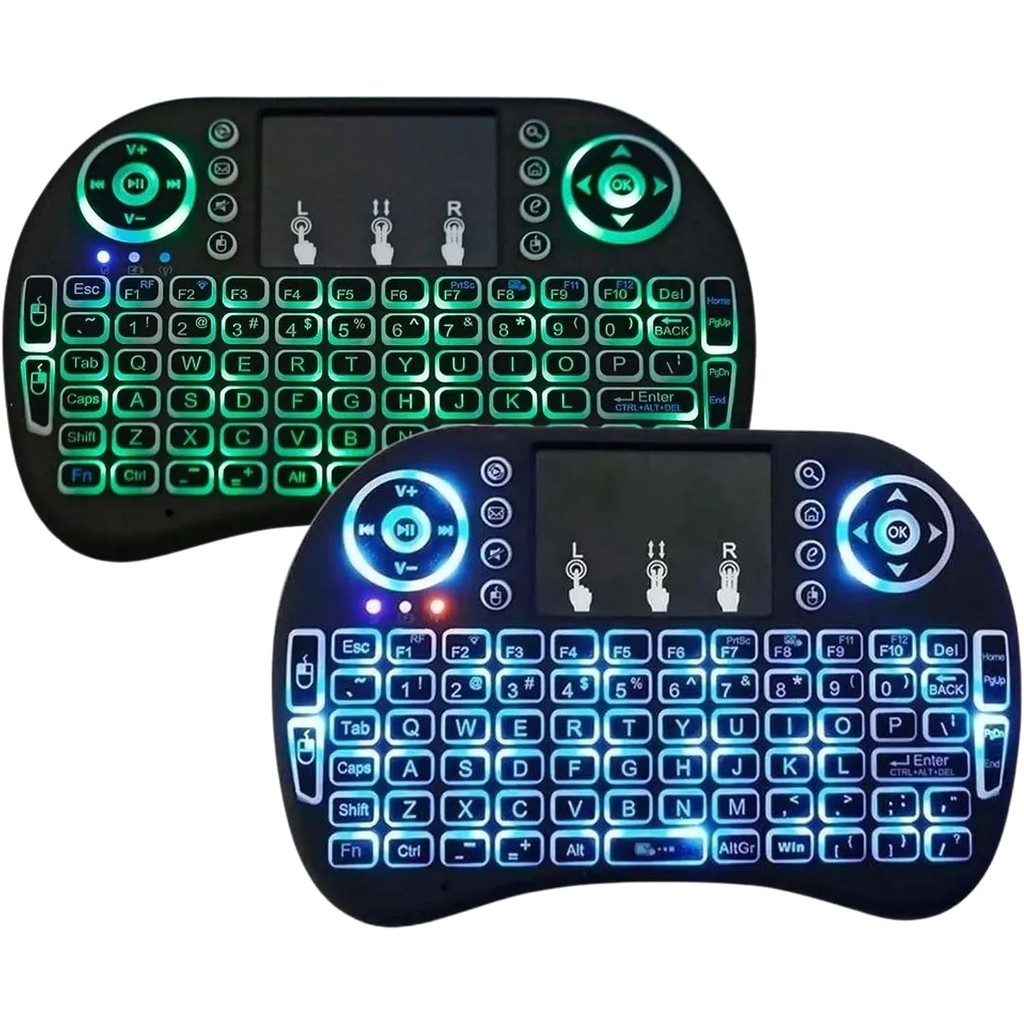 Mini Teclado Wireless Sem Fio com Led Controle com Receptor Usb para Smart Tv PC Notebook TV Box