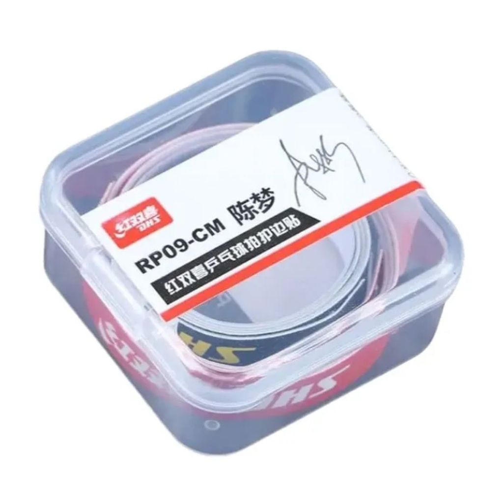 Side Tape DHS Chen Meng RP09 Original - Kit 2 Unidades Fita de Borda 8mm Proteção Tênis de Mesa (Preto e Vermelho)
